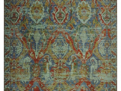 A loom woven 15th century dragon design rug.