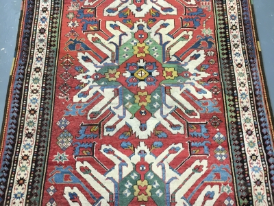 Antique Caucasian Eagle Kazak rug circa 1890 size 2.55m x 1.50m