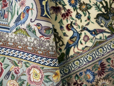 Fine Persian Isfahan rug close up